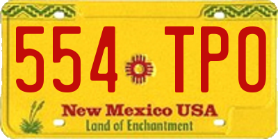 NM license plate 554TPO