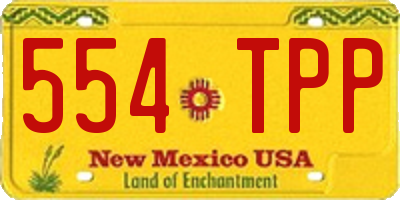 NM license plate 554TPP