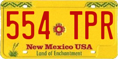 NM license plate 554TPR