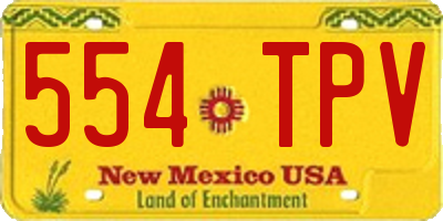 NM license plate 554TPV