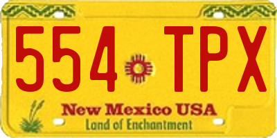 NM license plate 554TPX