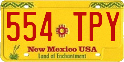 NM license plate 554TPY