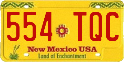NM license plate 554TQC