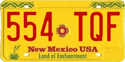 NM license plate 554TQF