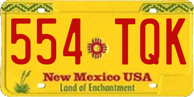 NM license plate 554TQK