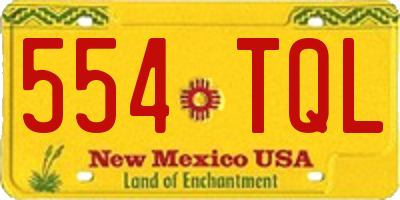 NM license plate 554TQL