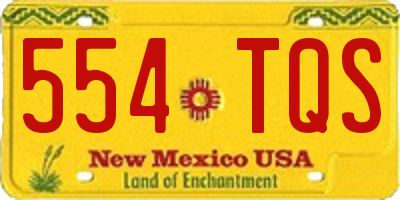 NM license plate 554TQS