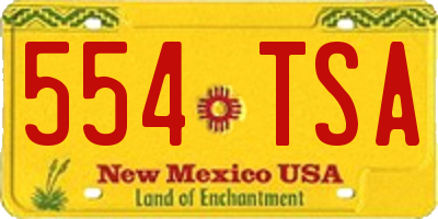 NM license plate 554TSA