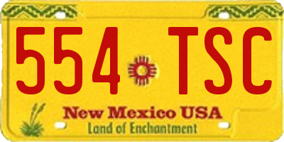 NM license plate 554TSC