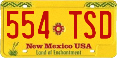 NM license plate 554TSD