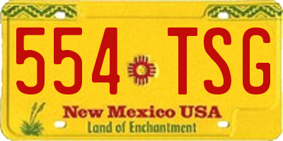 NM license plate 554TSG