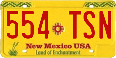 NM license plate 554TSN