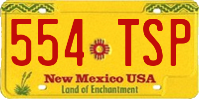 NM license plate 554TSP