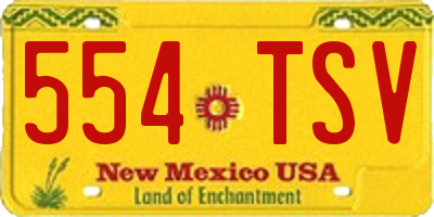 NM license plate 554TSV