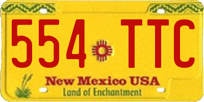 NM license plate 554TTC
