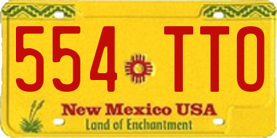 NM license plate 554TTO