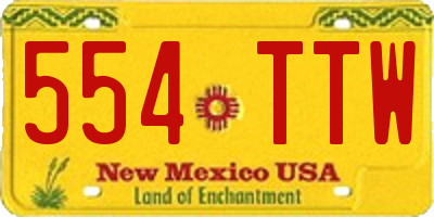 NM license plate 554TTW