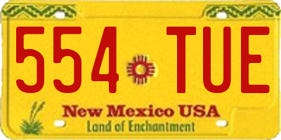 NM license plate 554TUE