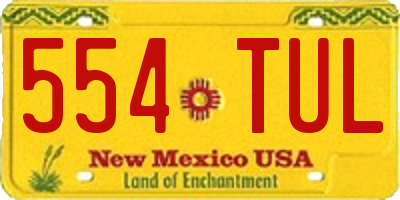 NM license plate 554TUL