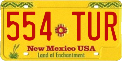 NM license plate 554TUR