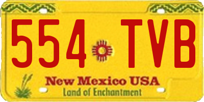 NM license plate 554TVB