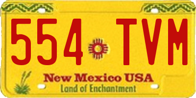 NM license plate 554TVM
