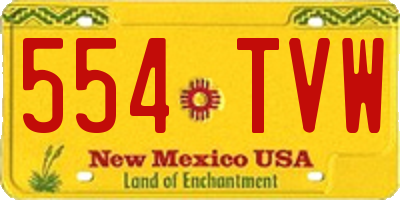 NM license plate 554TVW