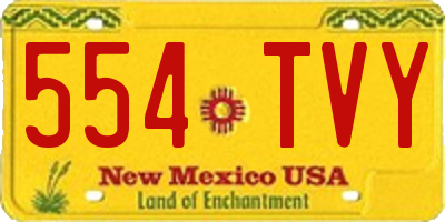 NM license plate 554TVY