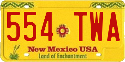 NM license plate 554TWA