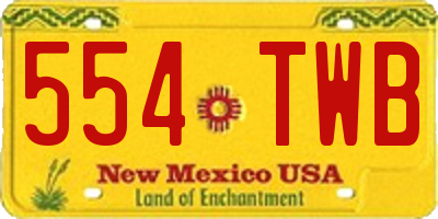 NM license plate 554TWB
