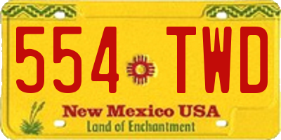 NM license plate 554TWD