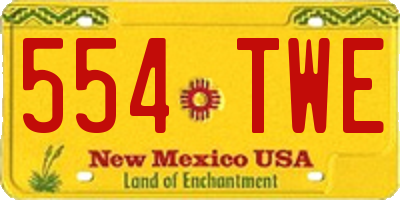 NM license plate 554TWE
