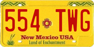 NM license plate 554TWG