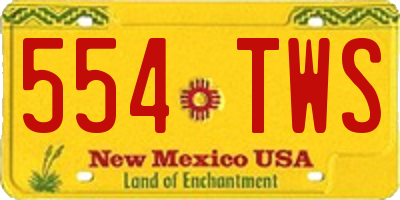 NM license plate 554TWS