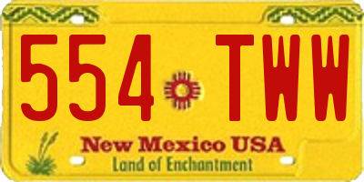 NM license plate 554TWW