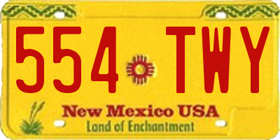 NM license plate 554TWY