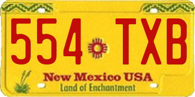 NM license plate 554TXB