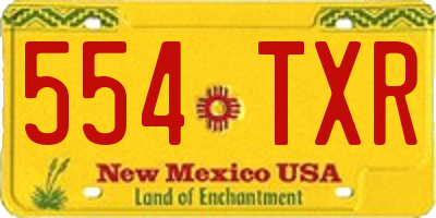 NM license plate 554TXR