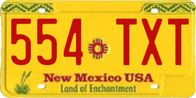 NM license plate 554TXT