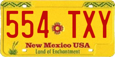 NM license plate 554TXY