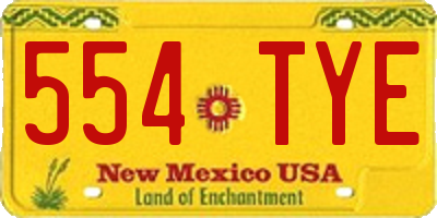 NM license plate 554TYE