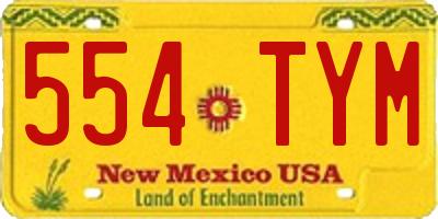 NM license plate 554TYM