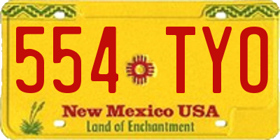 NM license plate 554TYO