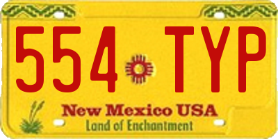 NM license plate 554TYP