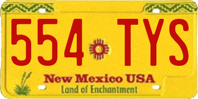 NM license plate 554TYS