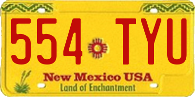NM license plate 554TYU