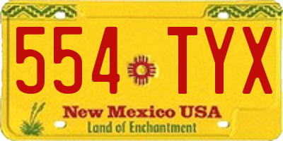 NM license plate 554TYX
