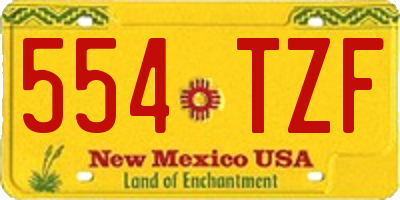 NM license plate 554TZF