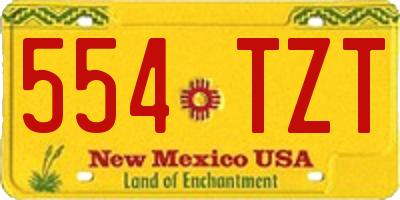NM license plate 554TZT