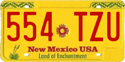 NM license plate 554TZU